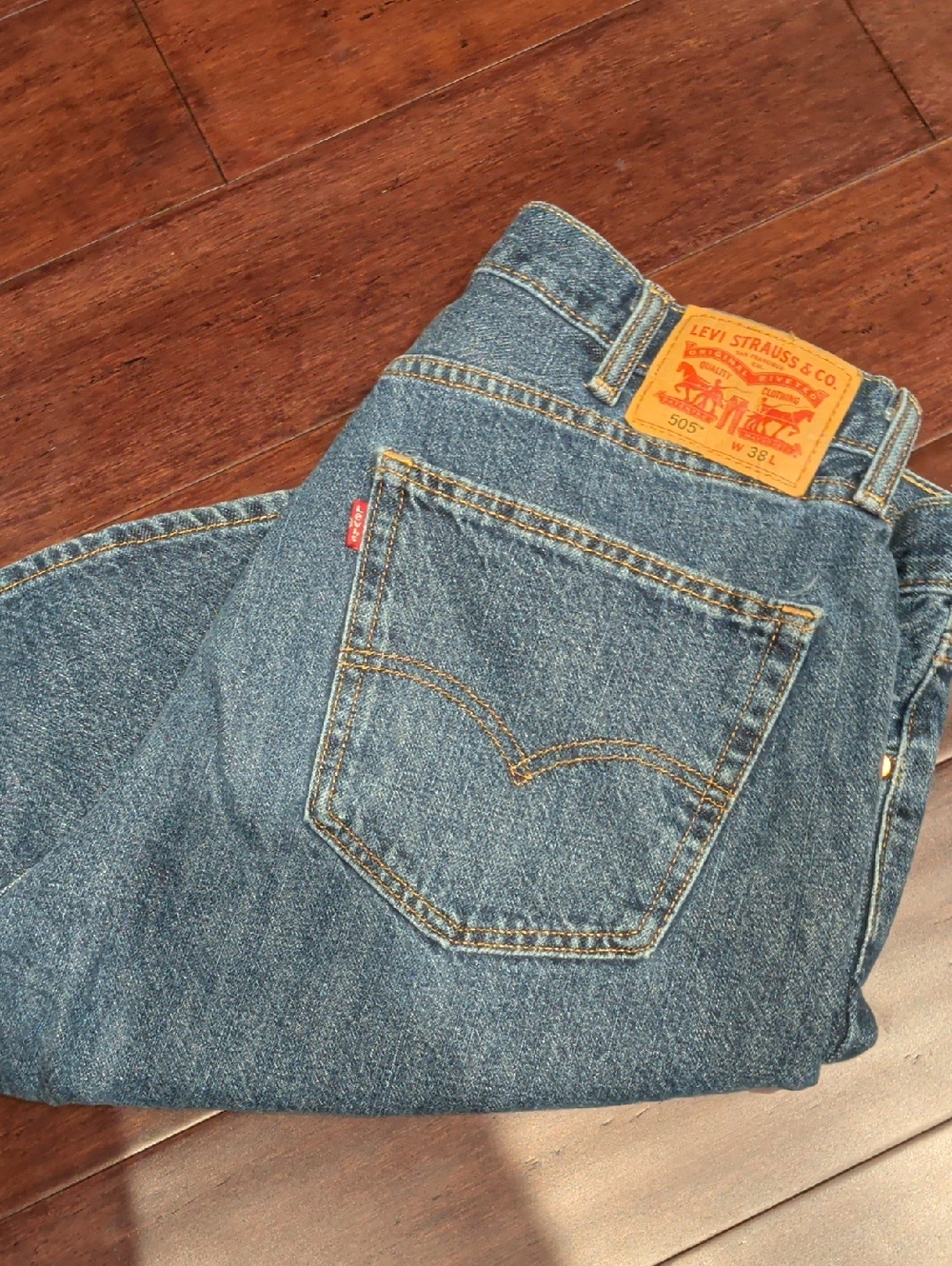 Levis 505 Jean Shorts Men's Blue Denim Shorts Size 38